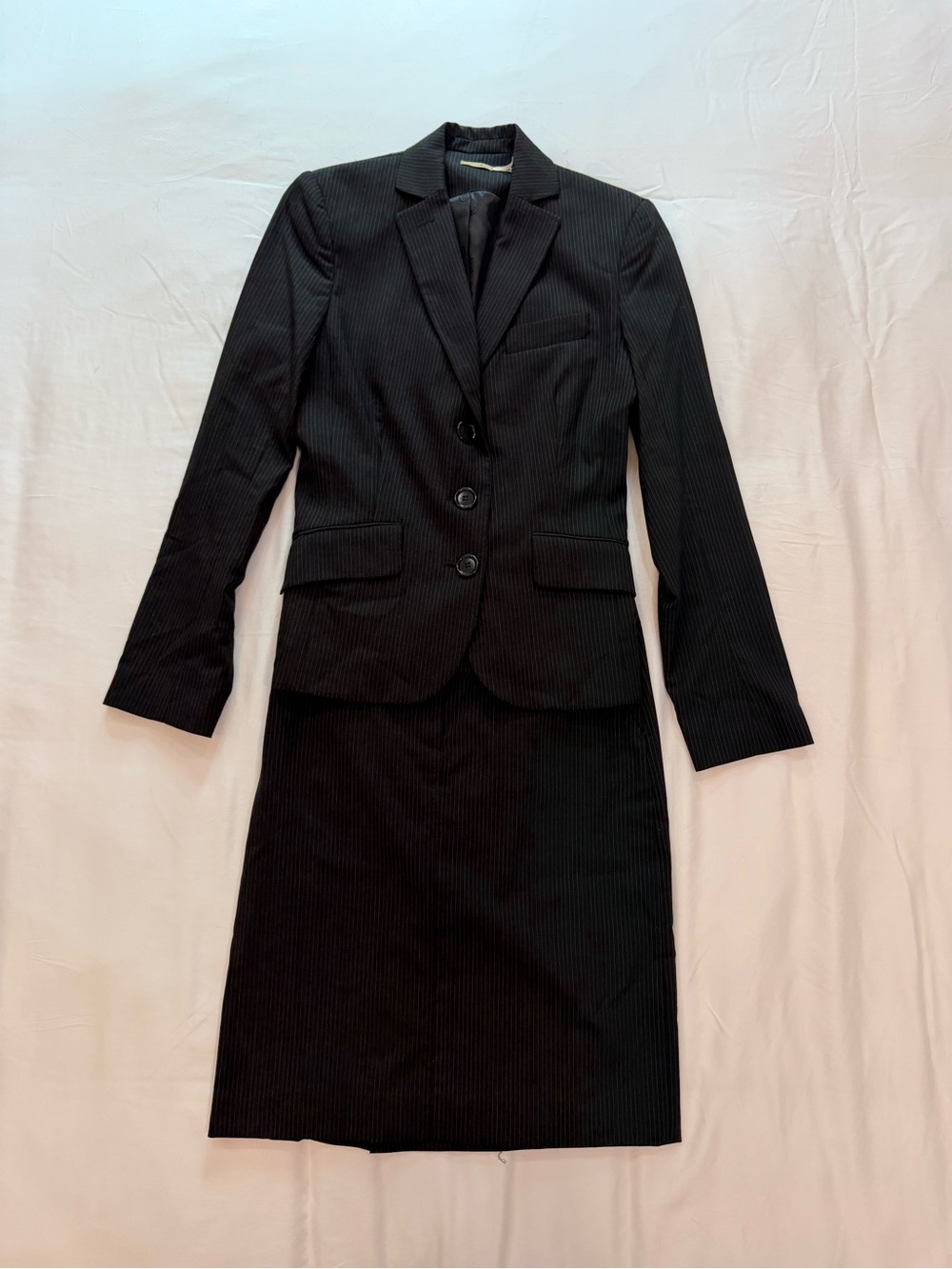 Max Studio Black Pinstripe Blazer and Skirt Set